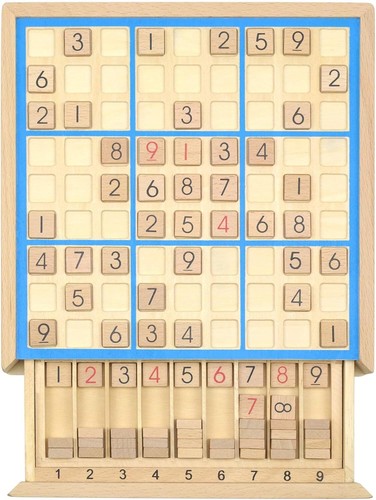 Wooden sudoku board game with - game,
